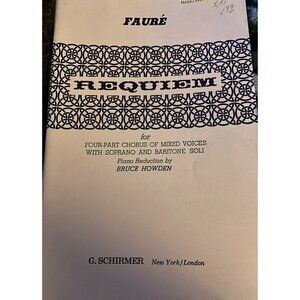 Gabriel Fauré Requiem Sheet Music For Four-Part Chorus Mixed Voices Piano reduc